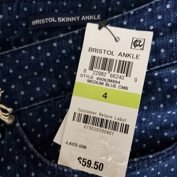 Charter Club Skinny Jeans Polka Dot Mid Rise Tummy Slimming Denim Curvy - Picture 6 of 9